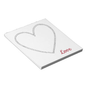 Rode Liefde Witte Hart Notitieblok