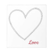 Rode Liefde Witte Hart Notitieblok (Voorkant)