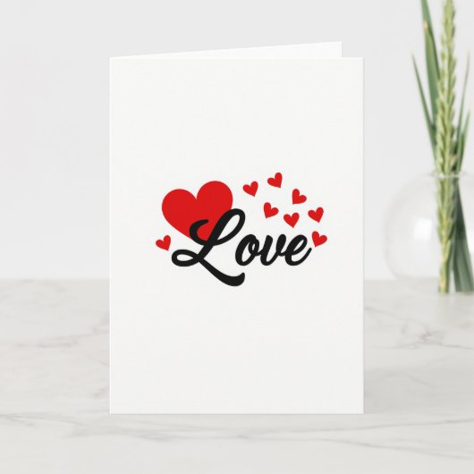 Rode Liefdes Hart Script Kaart (Voorkant)