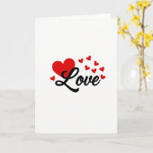 Rode Liefdes Hart Script Kaart (Gele Bloem)