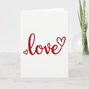 Rode Liefdeshart Glitter Schriftkaart Kaart