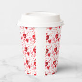 Rode liefdesharten en honing papieren bekers (Links)