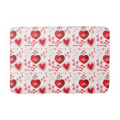 Rode liefdesharten en pijl, Happy Valentijnsdag Badmat (Voorkant)