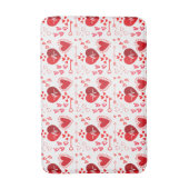 Rode liefdesharten en pijl, Happy Valentijnsdag Badmat (Voorkant Verticaal)