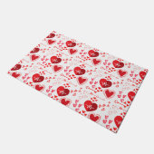 Rode liefdesharten en pijl, Happy Valentijnsdag Deurmat (Schuin)