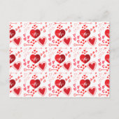 Rode liefdesharten en pijlpapier briefkaart (Voorkant)