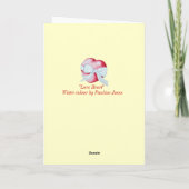 Rode liefdesharten en witte strik met romantisch v kaart (Achterkant)