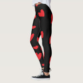 Rode liefdesharten in zwart leggings (Links)