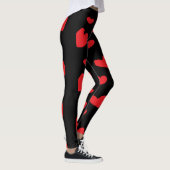 Rode liefdesharten in zwart leggings (Rechts)