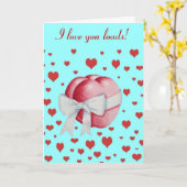 rode liefdesharten met witte boeg romantisch kaart (Gele Bloem)