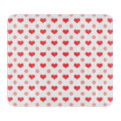 rode liefdesharten, pastel roze poka stippen patro snijplank (Voorkant)