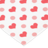rode liefdesharten, pastel roze poka stippen patro tafelkleed (Gekanteld)
