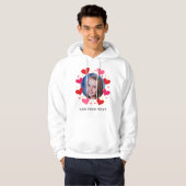 Rode Liefdeshartjes Aangepaste Foto Tekst Persoonl Hoodie (Voorkant volledig)