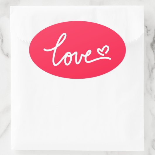 Rode-liefdesstickers Ovale Sticker (Tas)