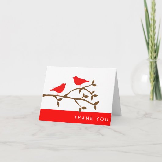 Rode Liefdesvogels Bedankt (Voorkant)