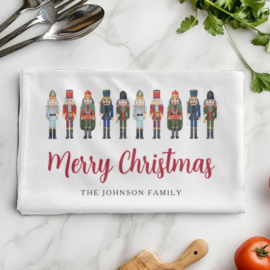 Rode Lieve Notenkraker Prettig Kerstfeest  Theedoek