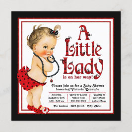 Rode Lieveheersbeestje Baby Shower Kaart