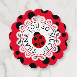 Rode lieveheersbeestje Dank u Gepersonaliseerde Gi Bedankjes Labels