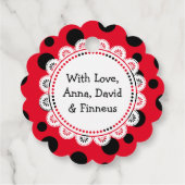 Rode lieveheersbeestje Dank u Gepersonaliseerde Gi Bedankjes Labels (Achterkant)