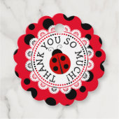 Rode lieveheersbeestje Dank u Gepersonaliseerde Gi Bedankjes Labels (Voorkant)