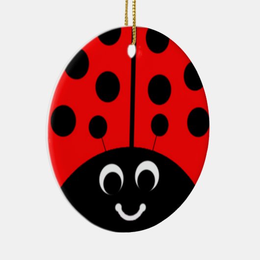 rode lieveheersbeestje keramisch ornament (Rechts)