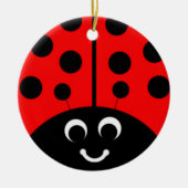 rode lieveheersbeestje keramisch ornament (Voorkant)