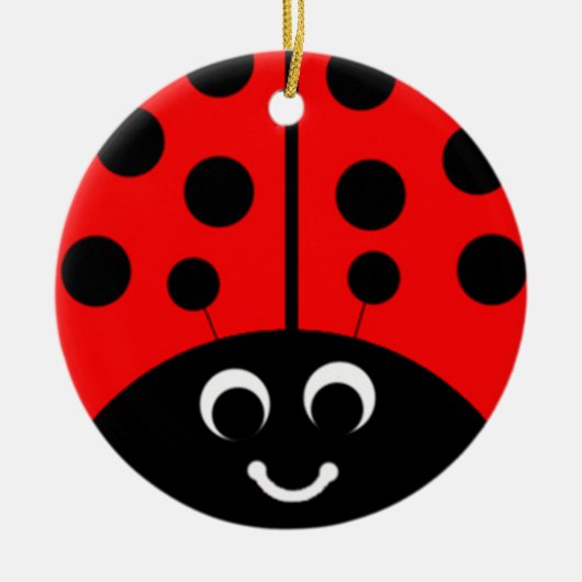 rode lieveheersbeestje keramisch ornament (Voorkant)