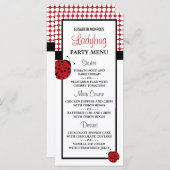 Rode lieveheersbeestje Kinderverjaardagsfeestje Me Menu (Voorkant / Achterkant)