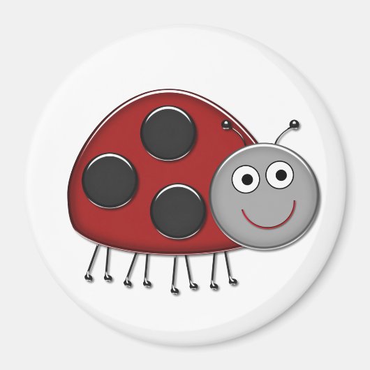 Rode Lieveheersbeestje Magneet (Voorkant)