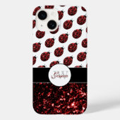 Rode lieveheersbeestje nepschitterende vonken patr Case-Mate iPhone case (Achterkant)