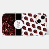 Rode lieveheersbeestje nepschitterende vonken patr Case-Mate iPhone case (Achterkant (horizontaal))