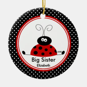 Rode Lieveheersbeestje Oudere Zus Kerst Ornament