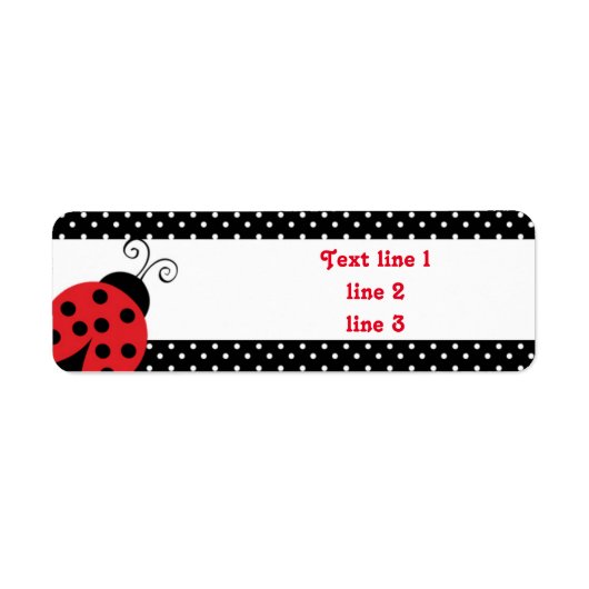 Rode Lieveheersbeestje Stip Adreslabels Stickers (Voorkant)