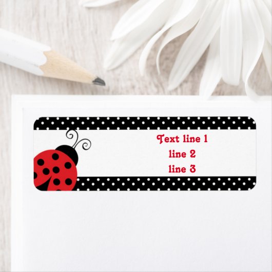 Rode Lieveheersbeestje Stippen Adreslabels Sticker (Insitu)