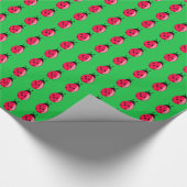 Rode lieveheersbeestjes cadeaupapier (Hoek)
