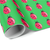 Rode lieveheersbeestjes cadeaupapier (Rol Hoek)