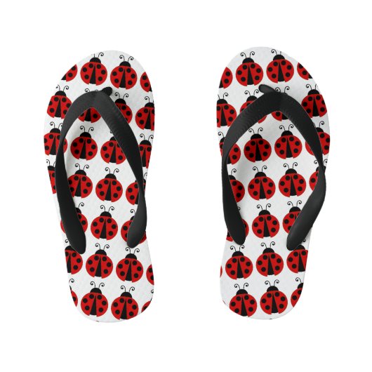 Rode Lieveheersbeestjes Kinder Teenslippers (Voetbed)
