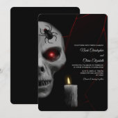 Rode Lightning Skull Gothic Candle Halloween Dark Kaart (Voorkant / Achterkant)