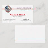 Rode lijn brandweerman US Flag Visitekaartje (Voorkant / Achterkant)