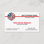 Rode lijn brandweerman US Flag Visitekaartje (Voorkant)