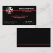 Rode lijn Brandweervlag Zwart Visitekaartje (Voorkant / Achterkant)