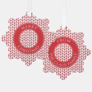 RODE LIJN BREI Sneeuwvlok Papier Cadeaublaadje Orn Ornament Kaart