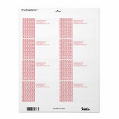 RODE LIJN BREI Verzendadreslabels Etiket (Full Sheet)