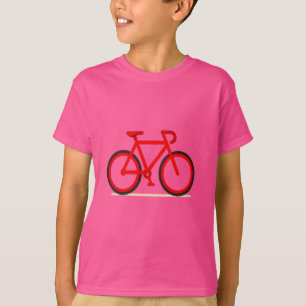 Rode Lijn Fiets T-shirt – Rijdt de Minimalistische