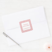 RODE LIJN GEBREIDE 1,5" vierkante "hand gemaakte" Sticker (Envelop)