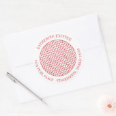 RODE LIJN GEBREIDE grote ronde adreszegels Sticker (Envelop)