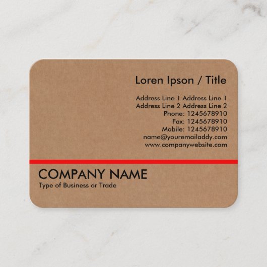 Rode lijn - Karton Visitekaartje (Voorkant)