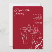 Rode lijn tekening 30ste verjaardag kaart (Voorkant)