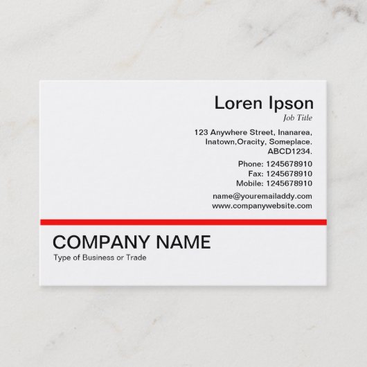 Rode lijn v2 - zwart op wit visitekaartje (Voorkant)