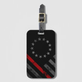Rode Lijn Vintage Amerikaanse Vlag Bagagelabel (Voorkant (verticaal))